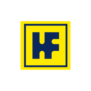 Sticker HF gelb/blau